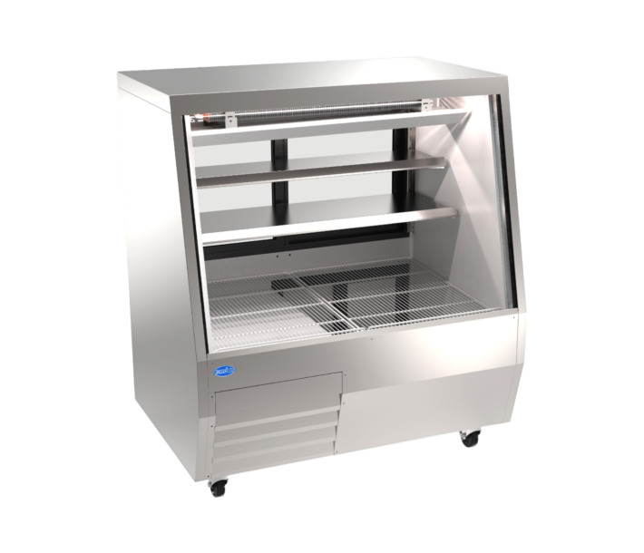 Zanduco 50" Stainless Steel Square Glass Refrigerated Double-Duty Deli Case - 115V, 518W - USA