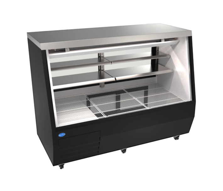 Zanduco 71" Black Square Glass Refrigerated Double-Duty Deli Case - 115V, 816W - USA