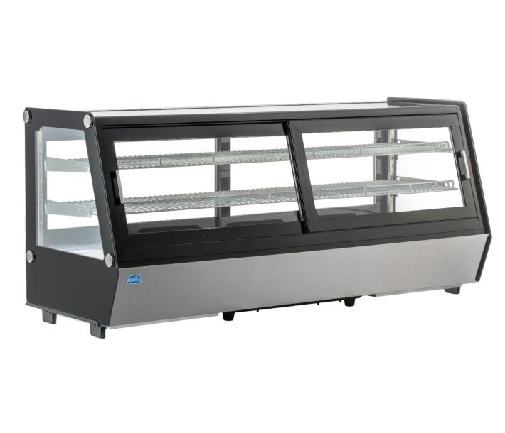 Zanduco 60" Black Refrigerated Self-Service Countertop Display Case with 227L Capacity - 110V, 360W - CA