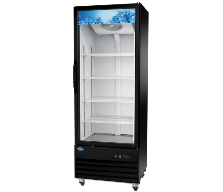 Zanduco 30" Single Swing Door Black Merchandiser Refrigerator with 461L Capacity - 115V, 335W - CA