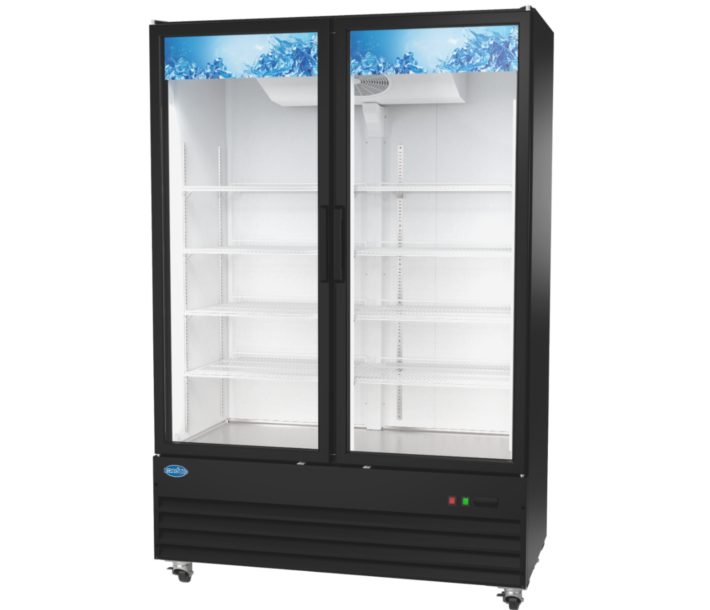 Zanduco 54" 2-Swing Door Black Merchandiser Refrigerator with 1005L Capacity - 115V, 430W - USA