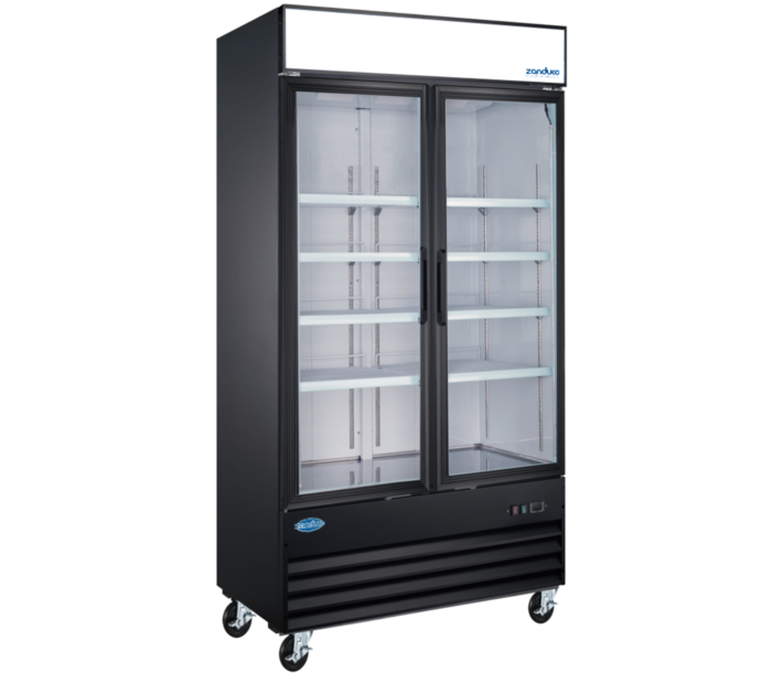 Zanduco 40" 2-Swing Glass Doors Black Merchandiser Refrigerator with 892L Capacity - 115V, 400W - CA
