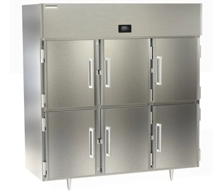 Delfield DSLR3-SH 83" Double Section Reach In Refrigeration with Solid Half Doors 68 cu.ft. - 115V/1 - USA