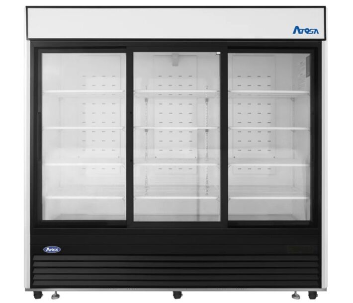 Atosa MCF8729GR 87" Bottom Mount 3 Glass Door Refrigerated Merchandiser - 64.4 cu.ft. - CA