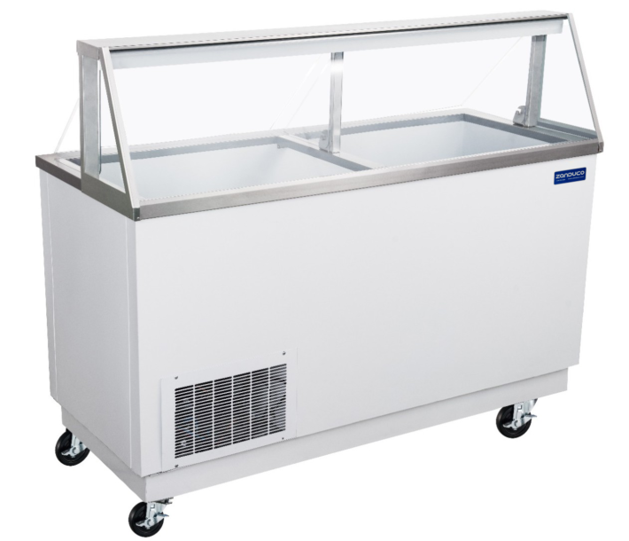 Zanduco 68" Ice Cream Dipping Display with Sneeze Guard - 115V, 490W - CA
