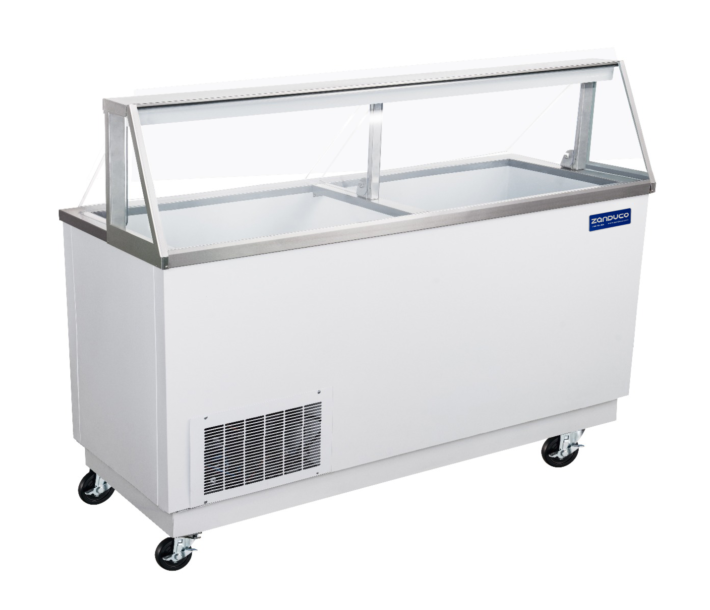Zanduco 89" Ice Cream Dipping Display with Sneeze Guard - 115V, 700W - CA