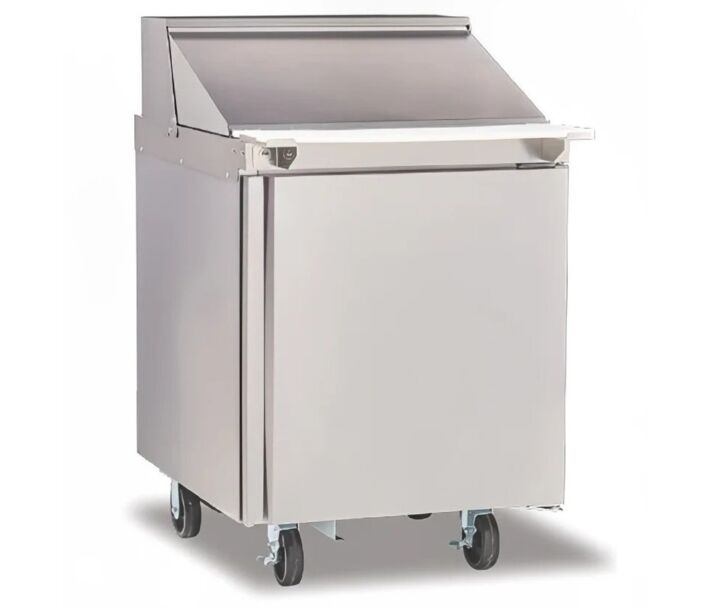 Delfield 4427NP-9M 27" Mega Top Salad Prep Tables (9) 1/6 size pan capacity 8.2 cu. Ft. - 115V/60/1 - USA