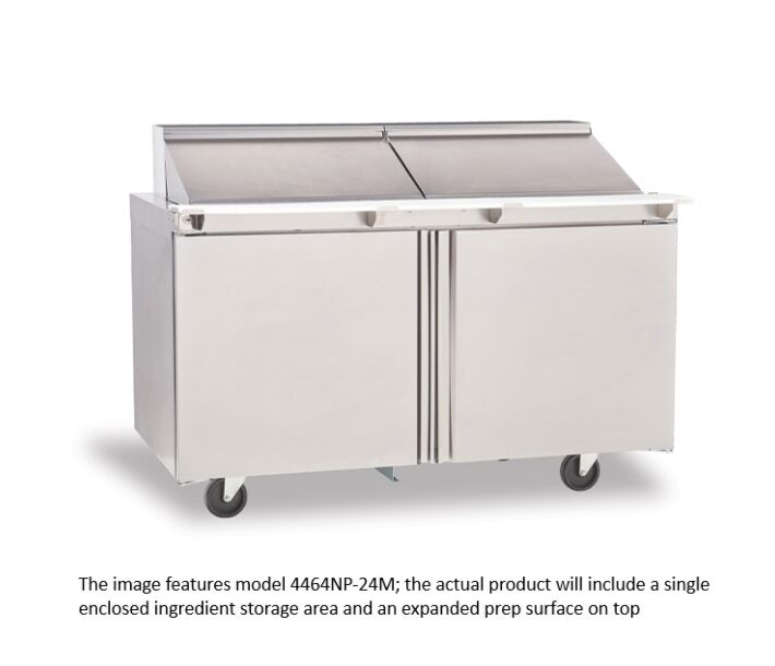 Delfield 4464NP-12M 64" Mega Top Salad Prep Table (12) 1/6 size pan capacity 21.6 cu. Ft. - 115V/60/1 - CA