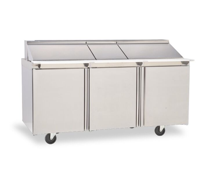 Delfield 4472NP-30M 72" Mega Top Salad Prep Table (30) 1/6 size pan capacity 24.8 cu. Ft. - 115V/60/1 - USA