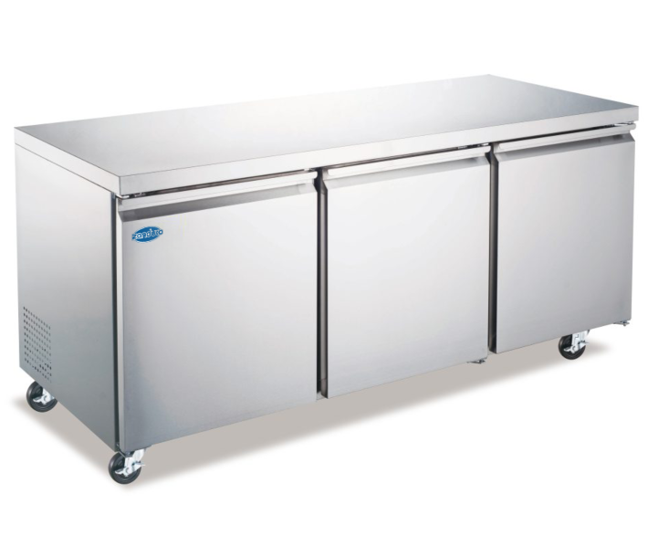 Zanduco 72" Stainless Steel 3-Door Undercounter Refrigerated with 440 L Capacity - 115 V, 1/5 HP - CA