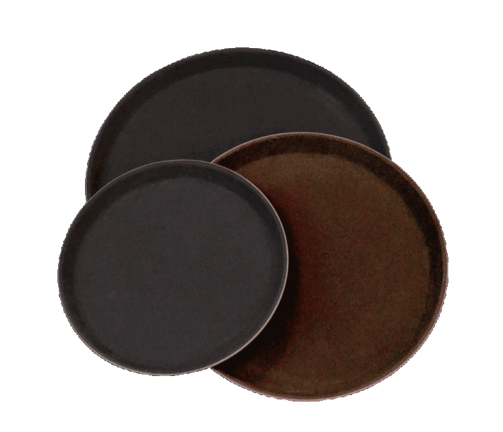 Omcan 11" Non-Slip Service Tray Round NSF Brown Deluxe - CA