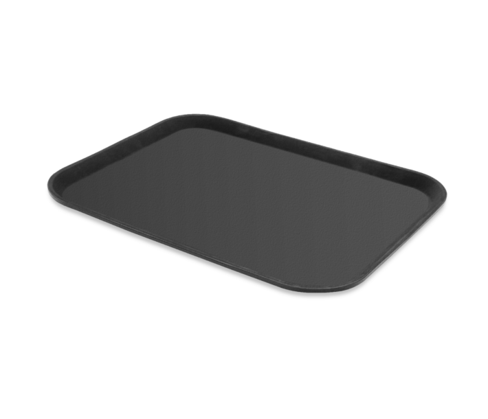 Omcan 18" X 14" Non-Slip Service Tray Rectangular Black - CA
