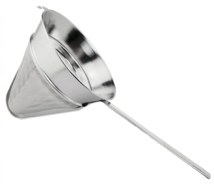 Omcan 8.5" Stainless Steel 40 Mesh Reinforced Bouillon Strainer with Flat Handle - CA