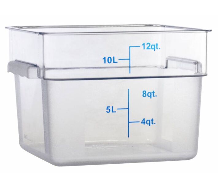Omcan 12 Qt. Clear Square Polycarbonate Food Storage Container - CA