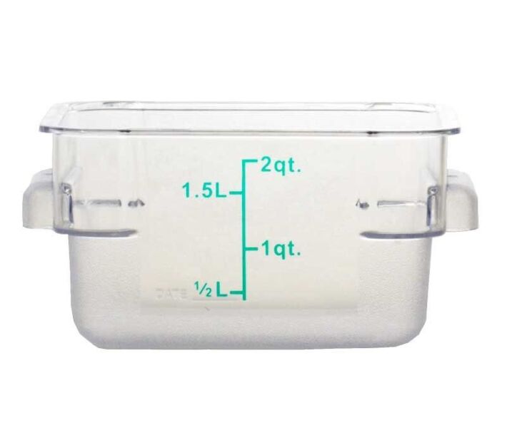 Omcan 2 Qt. Clear Square Polycarbonate Food Storage Container - CA