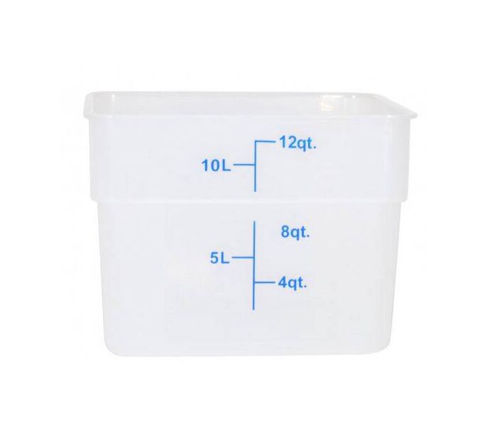 Omcan 12 Qt Translucent Square Polypropylene Food Storage Container - CA