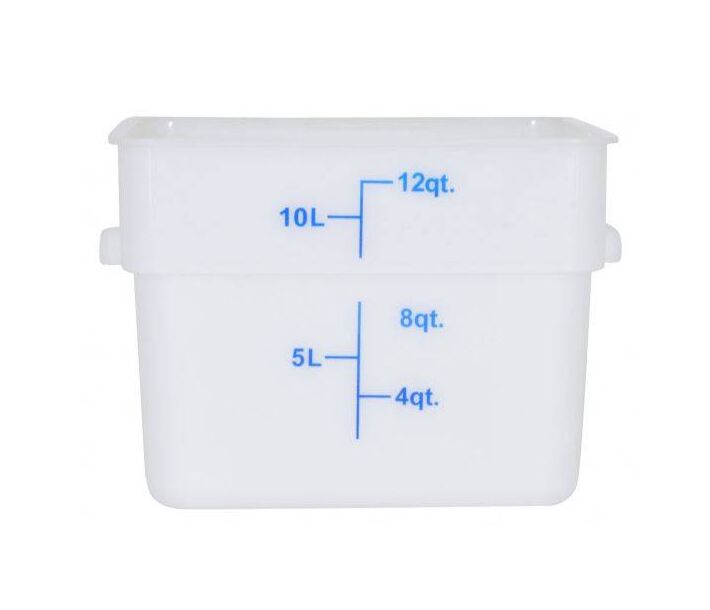 Omcan 12 Qt White Square Polypropylene Food Storage Container - CA