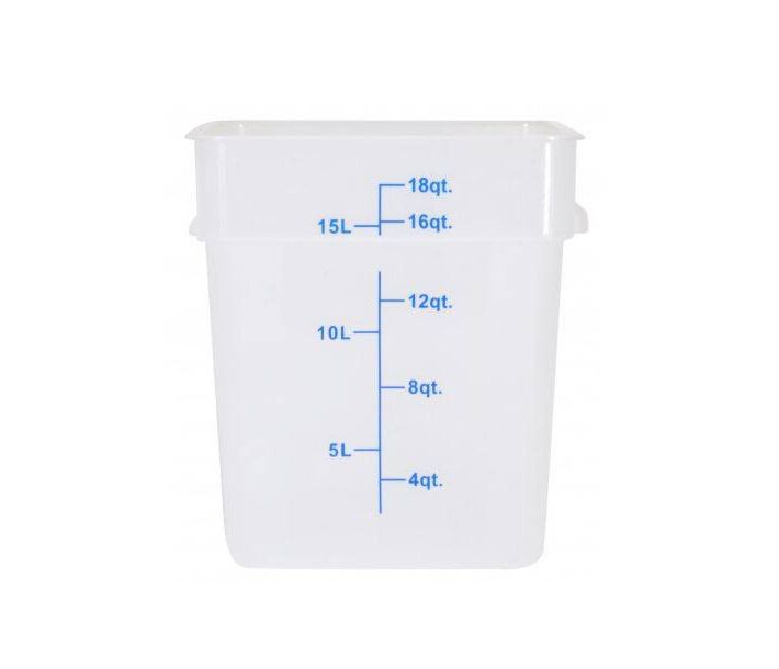 Omcan 18 Qt Translucent Square Polypropylene Food Storage Container - CA