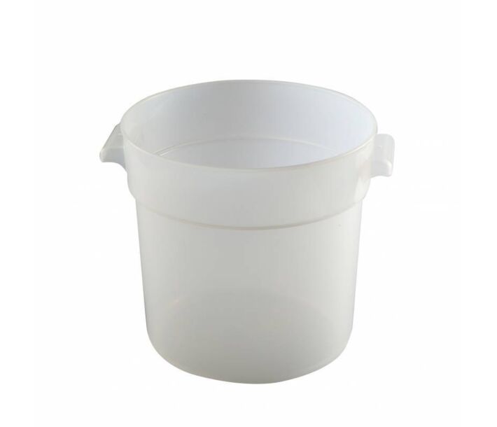 Omcan 18 Qt. White Round Polypropylene Food Storage Container - USA