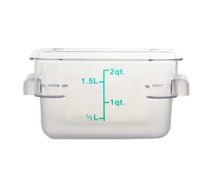 Omcan 2 Qt. Translucent Square Polypropylene Food Storage Container - CA