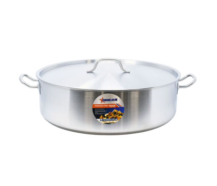 Omcan Stainless Steel Brazier with Cover, 30 Qt. - CA