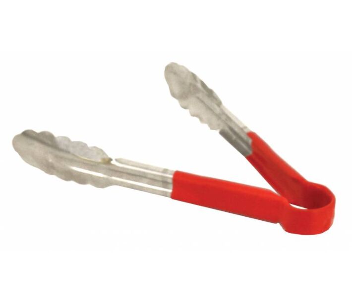 Omcan 9" Heavy-Duty Utility Tong - Red Handle - CA