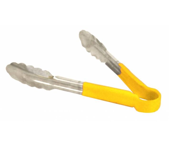 Omcan 9" Heavy-Duty Utility Tong - Yellow Handle - CA