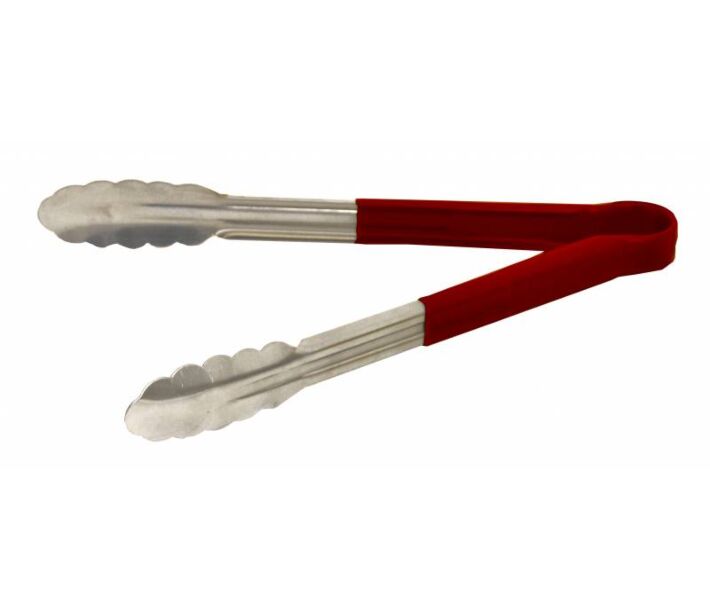Omcan 12" Heavy-Duty Utility Tong - Red Handle - CA
