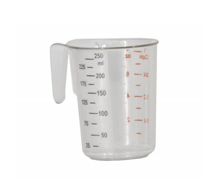 Omcan 0.26 qt / 250 mL Clear Polycarbonate Measuring Cup - USA