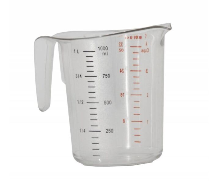 Omcan 1 qt / 1000 mL Clear Polycarbonate Measuring Cup - USA