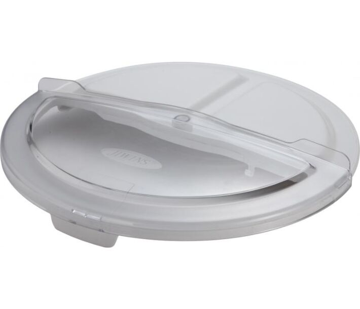 Omcan Polycarbonate + Polypropylene Rotating Lid with 20 oz. Clear Scoop for 10-Gallon Round Ingredient Bin - USA