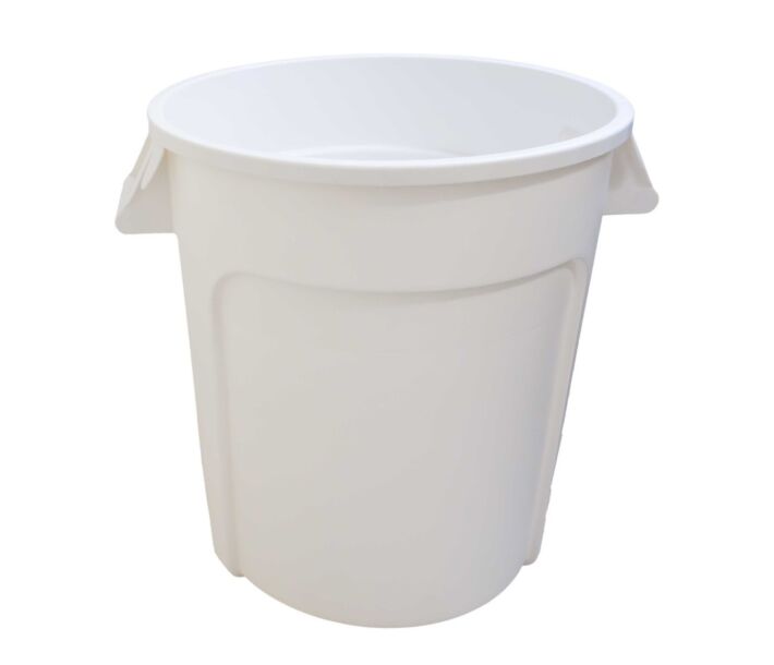 Omcan 32-Gallon Polyethylene White Round Ingredient Bin - USA