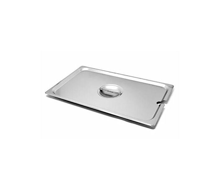 Omcan 2/3 Size Slotted Stainless Steel Steam Table Pan Cover - CA