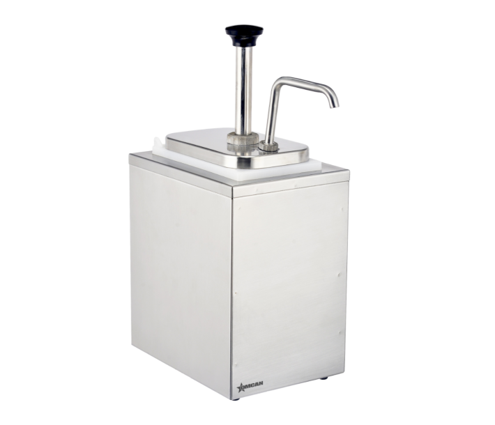 Omcan Stainless Steel Single 2L Pump Condiment Dispenser - CA