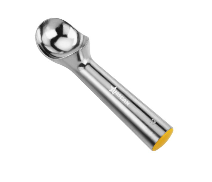 Omcan 3 oz. Aluminum Ice Cream Scoop/Dipper #12 - Yellow - CA