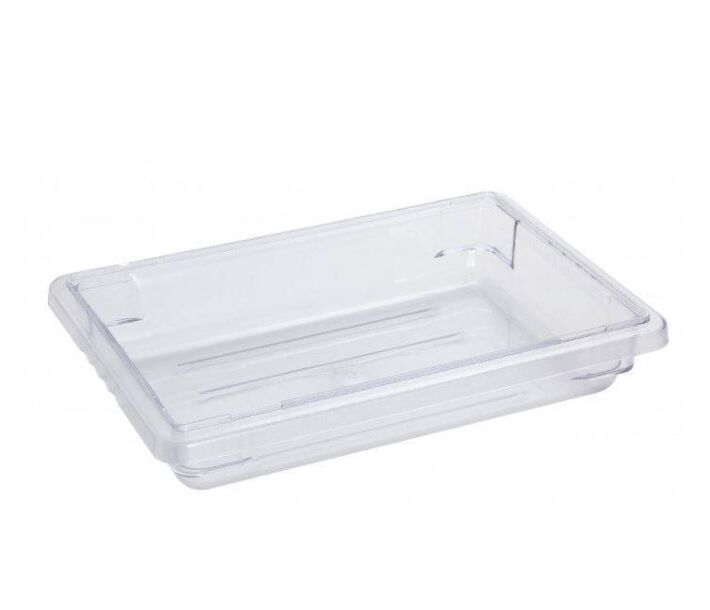 Omcan 12" x 18" x 3.5" Clear Rectangle Polycarbonate Half-Size Food Storage Container - CA