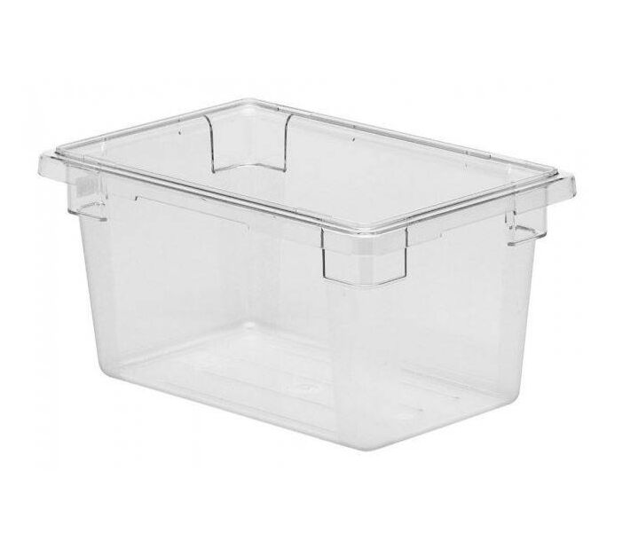 Omcan 12" x 18" x 9" Clear Rectangle Polycarbonate Half-Size Food Storage Container - USA