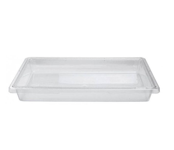 Omcan 18" x 26" x 3.5" Clear Rectangle Polycarbonate Full-Size Food Storage Container - CA