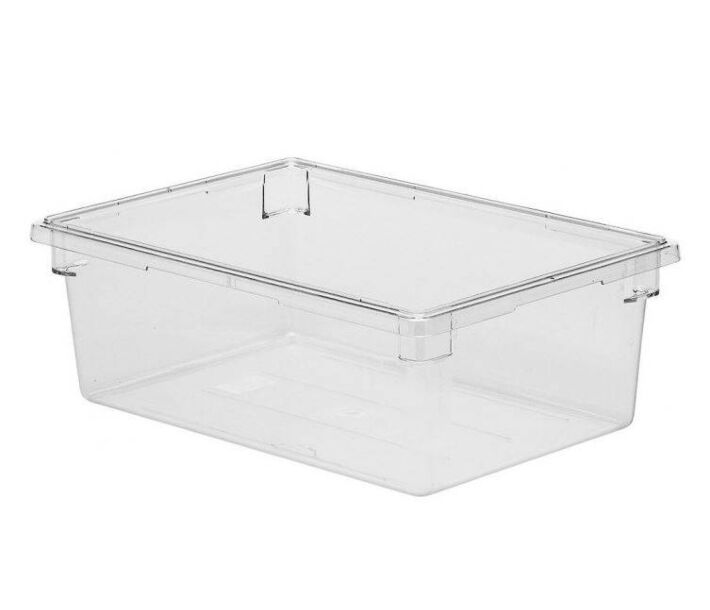 Omcan 18" x 26" x 9" Clear Rectangle Polycarbonate Full-Size Food Storage Container - USA