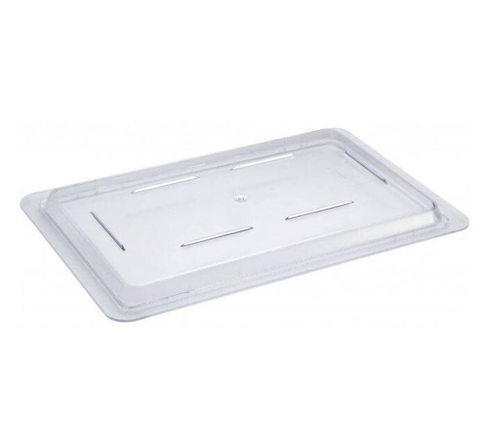 Omcan Half-Size Polycarbonate Clear Rectangular Lid for 12" x 18" Food Storage Container - USA