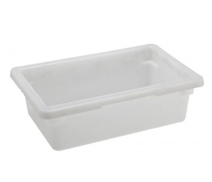 Omcan 12" x 18" x 6" White Rectangle Polypropylene Food Storage Container - USA