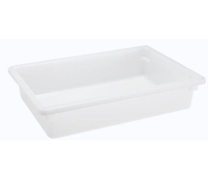 Omcan 18" x 26" x 6" White Rectangle Polypropylene Food Storage Container - USA
