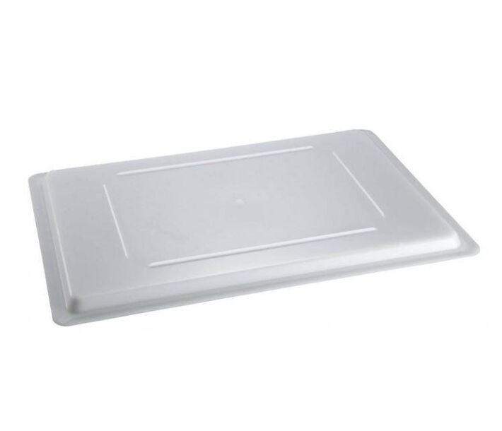 Omcan Half-Size Polypropylene White Lid for 12" x 18" Food Storage Container - USA