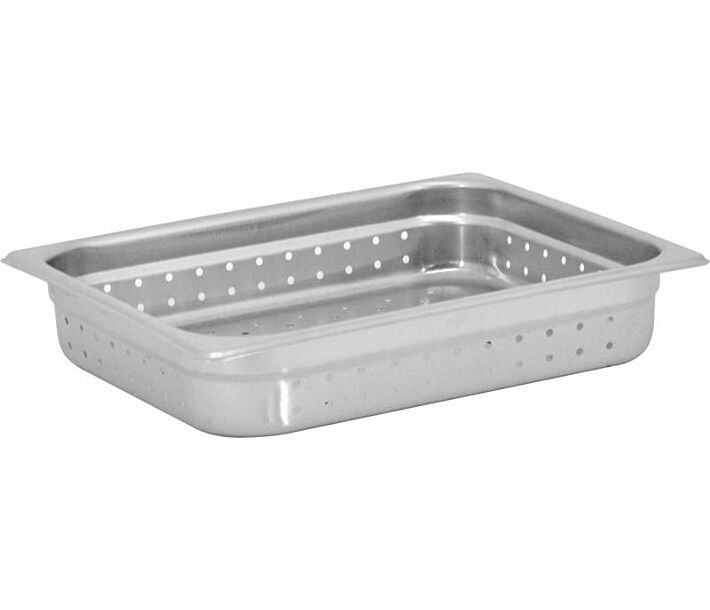 Omcan 1/2 Size Perforated Stainless Steel Steam Table Pan - 2.5" Deep - USA