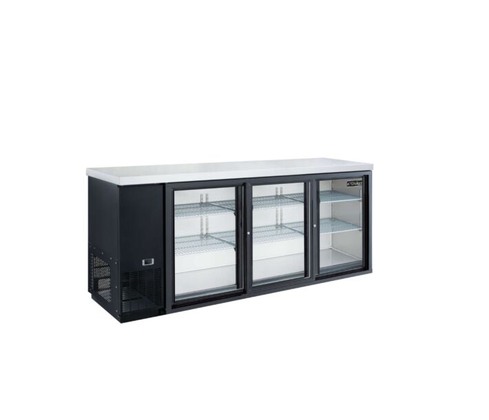 Dukers DBB72-S3 72" Commercial Back Bar Cooler with 3 Doors - 19.20 Cu. Ft. - USA