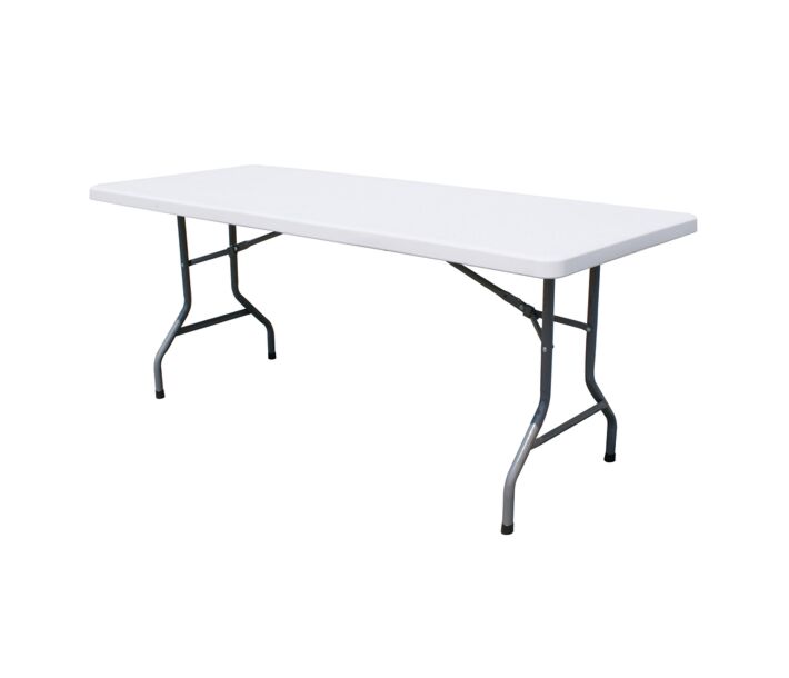 Omcan 95" Solid Heavy-Duty White Plastic Folding Table - USA
