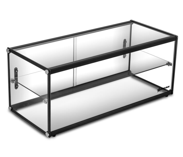 Omcan 36" Countertop Food Display Case with Square Front Glass, 2 Tiers, 48L - CA