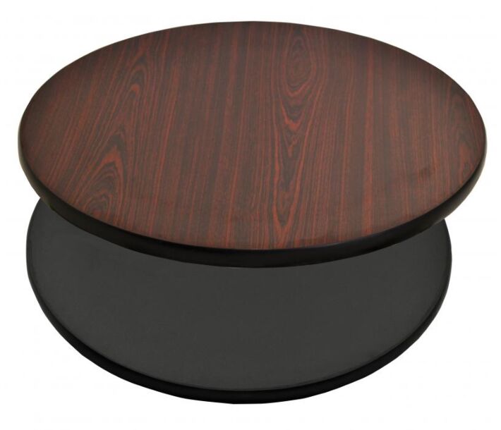 Omcan 36" Diameter x 1" Laminated Round Table Top Reversible Mahogany/Black - CA