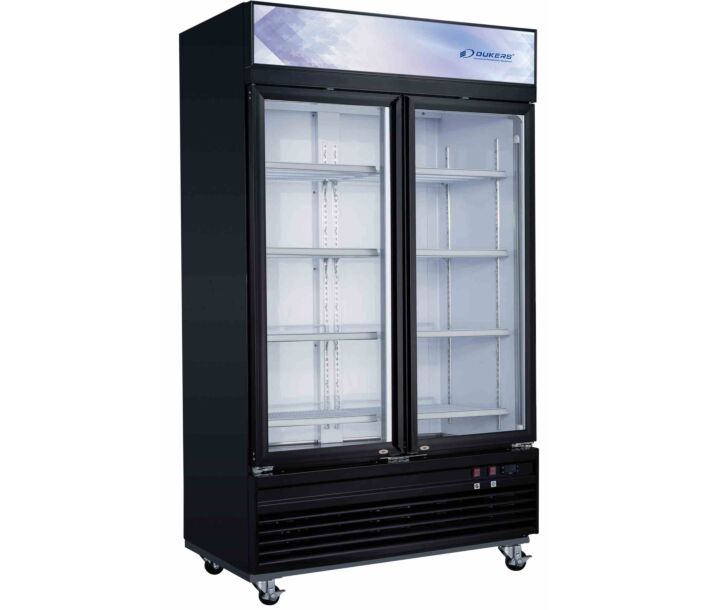 Dukers DSM-41F 41" Commercial Double Door Glass Door Merchandiser Freezer - 25.76 Cu. Ft. - USA
