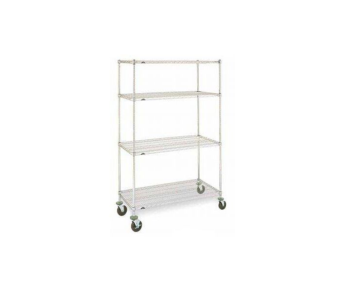 Metro A536BC - 24" x 36" x 69" Super Adjustable Chrome 4 Tier Mobile Shelving Unit - CA